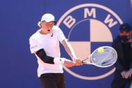 Ilya Ivashka hits a backhand